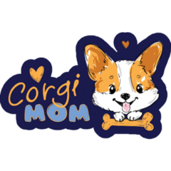 Corgi Mom Blue Sticker