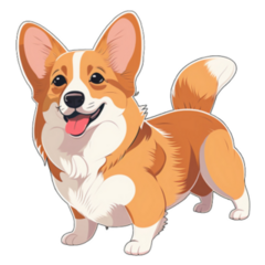 Corgi Smile On Walk Sticker