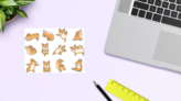 Corgi Yoga Sticker Sheet on a Desk (New) example