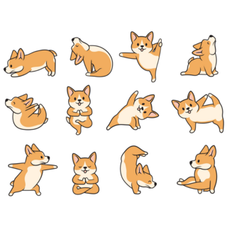 Corgi Yoga Sticker Sheet
