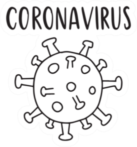 Coronavirus Line Art Icon Sticker