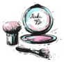 Cosmetics Make Up Brushes Sticker
