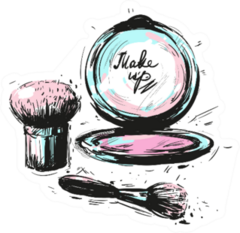 Cosmetics Make Up Brushes Sticker