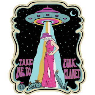 Cosmic Cowgirl Illustration Sticker