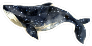 Cosmic Watercolor Blue Whale Sticker