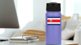 Costa Rica Country Flag Sticker on a Water Bottle (New) example