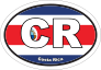 Costa Rica Cr Flag Oval Sticker