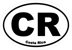 Costa Rica Cr Oval Sticker