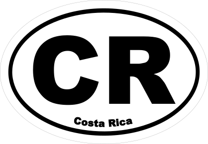 Costa Rica Cr Oval Sticker