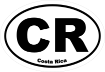 Costa Rica Cr Oval Sticker