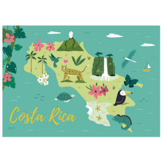 Costa Rica Hand Drawn Sticker