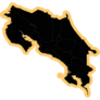 Costa Rica Map Yellow Sticker 