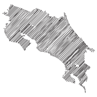 Costa Rica Sketch Map Sticker
