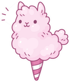 Cotton Candy Llama Sticker