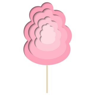 Cotton Candy Paper Cut Illustration Sticker
