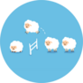 Counting Sheep To Fall Asleep On Blue Sticker