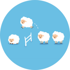 Counting Sheep To Fall Asleep On Blue Sticker