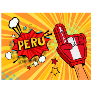 Country Flag Peru Glove Celebrating Win Sticker
