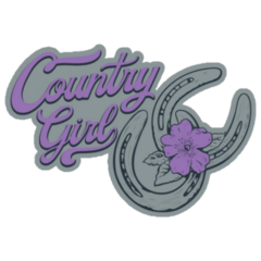 Country Girl Horseshoe Typography Sticker