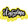 Country Name For Argentina On yellow Sticker