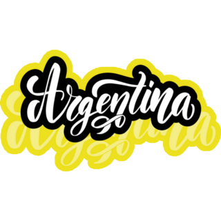 Country Name For Argentina On yellow Sticker