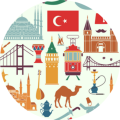Country Of Turkey Traditional Symbols Sticker