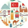 Country Of Turkey Traditional Symbols Sticker