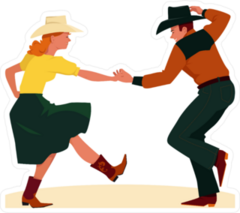 Country Western Dancers Sticker
