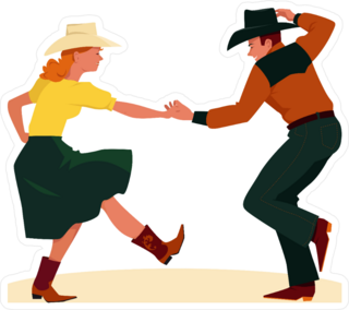 Country Western Dancers Sticker