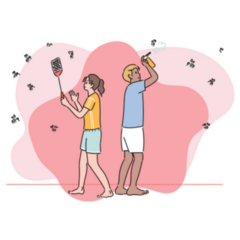 Couple Are Killing Mosquitoes Sticker