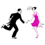Couple Dressed In 1920s Costumes Sticker