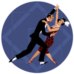 Couple Dressed In 1920s Fashion Dancing Sticker