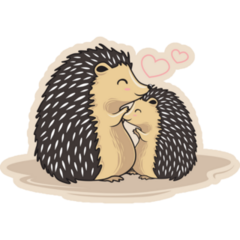 Couple Hedgehogs Sticker 