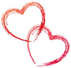 Couple Of Red Hearts Sketch Sticker