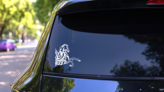 Courageous Pegasus Sticker on a Rear Car Window (New) example