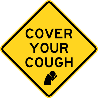 Cover Your Cough Caution Sign Sticker