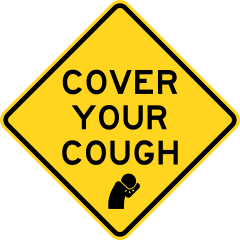 Cover Your Cough Caution Sign Sticker