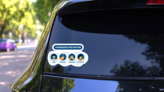Covid Prevention Information Sticker on a Rear Car Window (New) example