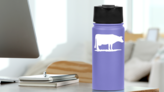 Cow Grazing Sticker on a Water Bottle (New) example