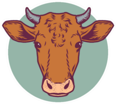 Cow Head Dairy Livestock Icon Sticker