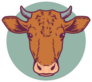 Cow Head Dairy Livestock Icon Sticker
