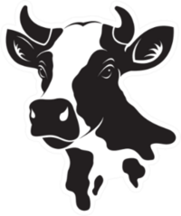 Cow Head Design Illustration Sticker