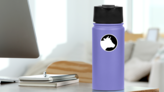 Cow Head Graphic Icon Sticker on a Water Bottle (New) example