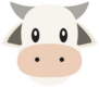 Cow Head Vector Emoji Flat Design Sticker