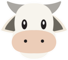 Cow Head Vector Emoji Flat Design Sticker