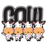 Cow Lettering Farm Illustration Sticker