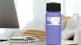 Cow One Line Drawing Sticker on a Water Bottle (New) example