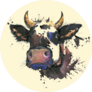 Cow Watercolor Illustration. Farm Animals. Sticker