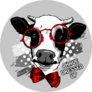 Cow With Bow And Glasses I Have Dressed Up Sticker