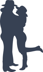 Cowboy And Cowgirl Hugging Sticker